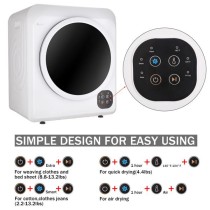 GDZ60-608E Home Button Dryer 6kg Drum Dryer   2 Pieces of Filter Cotton-White